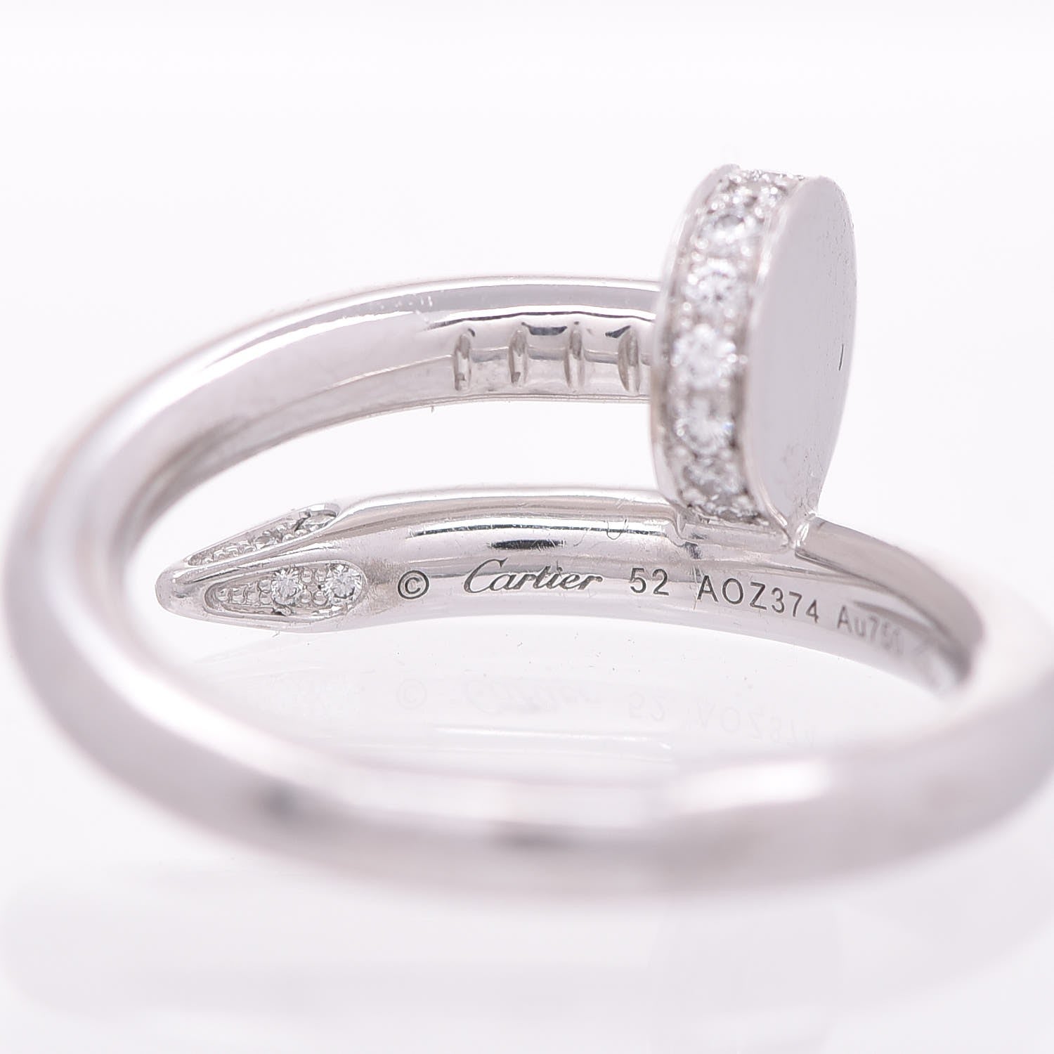 Cartier 18K White Gold Diamond Juste Un Clou Ring 52 6 5 of 7