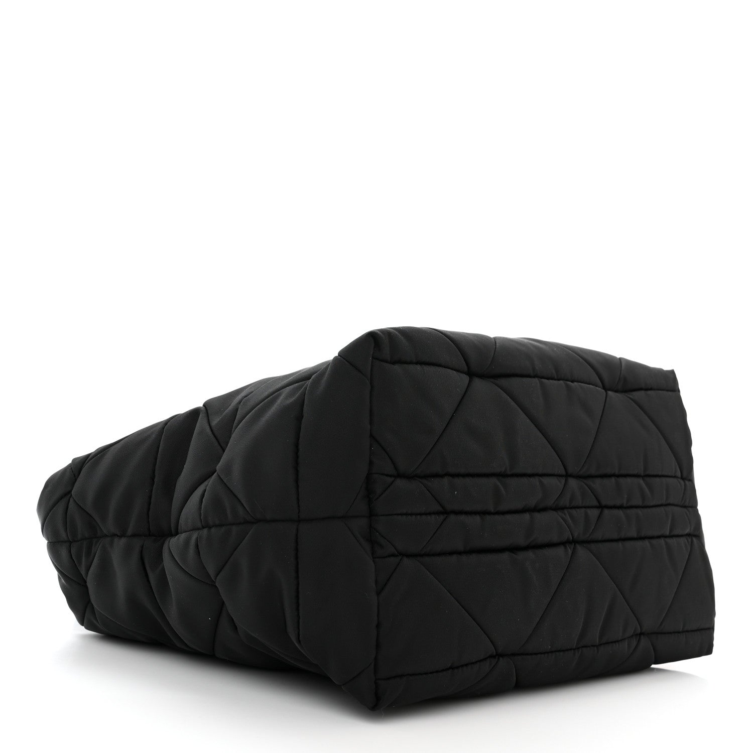 Prada Re-Nylon Nappa Triangle Quilted Padded Small Double Handled Zip Tote Black 4 of 11