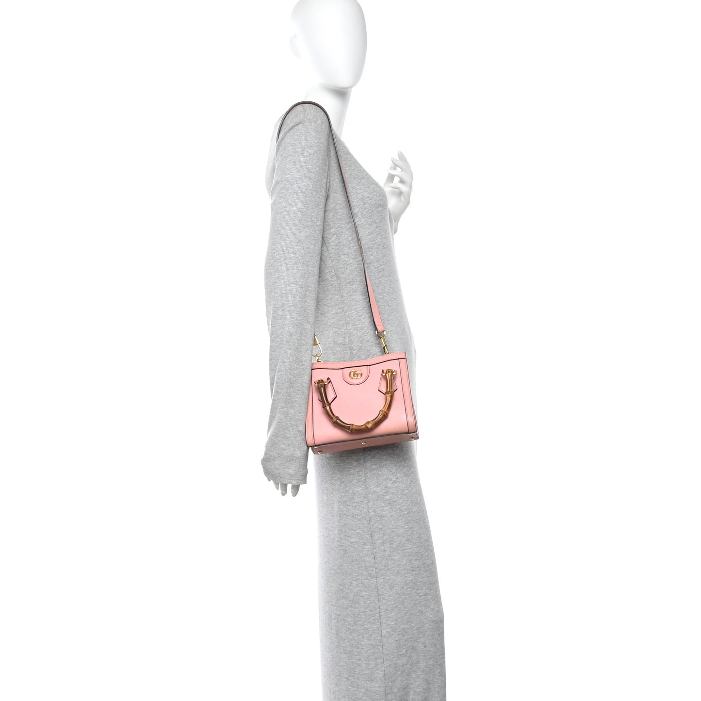 Wonka Grain Calfskin Mini Diana Tote Bag Wild Rose Fuxia Fluo