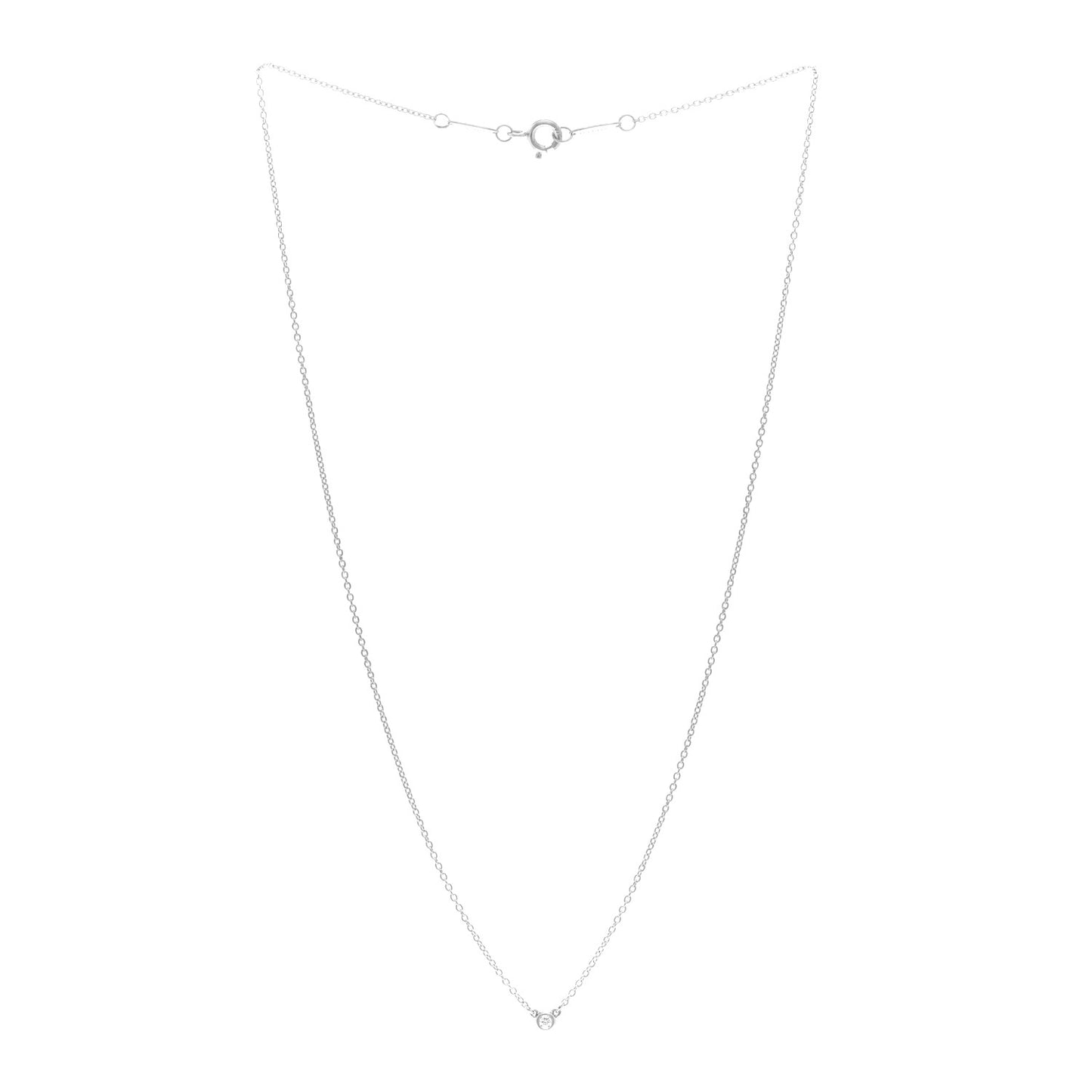 Sterling Silver Diamond .03ct Elsa Peretti Diamonds by the Yard Pendant Necklace