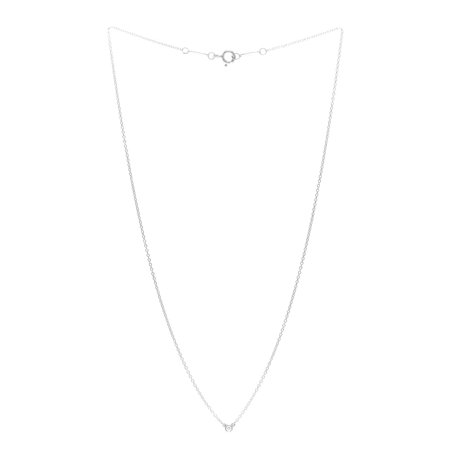 Tiffany Sterling Silver Diamond .03ct Elsa Peretti Diamonds by the Yard Pendant Necklace 3 of 4