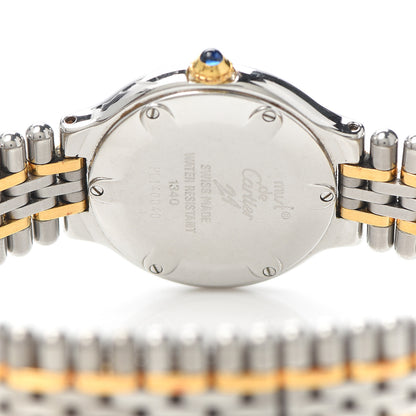 Cartier Stainless Steel 18K Yellow Gold 28mm Must De 21 Bullet Link Quartz Watch 4 of 6