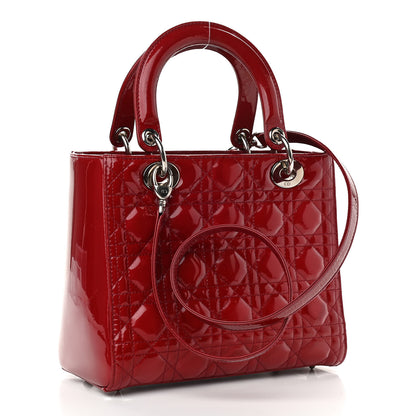 Christian Dior Patent Cannage Medium Lady Dior Red 3 of 12