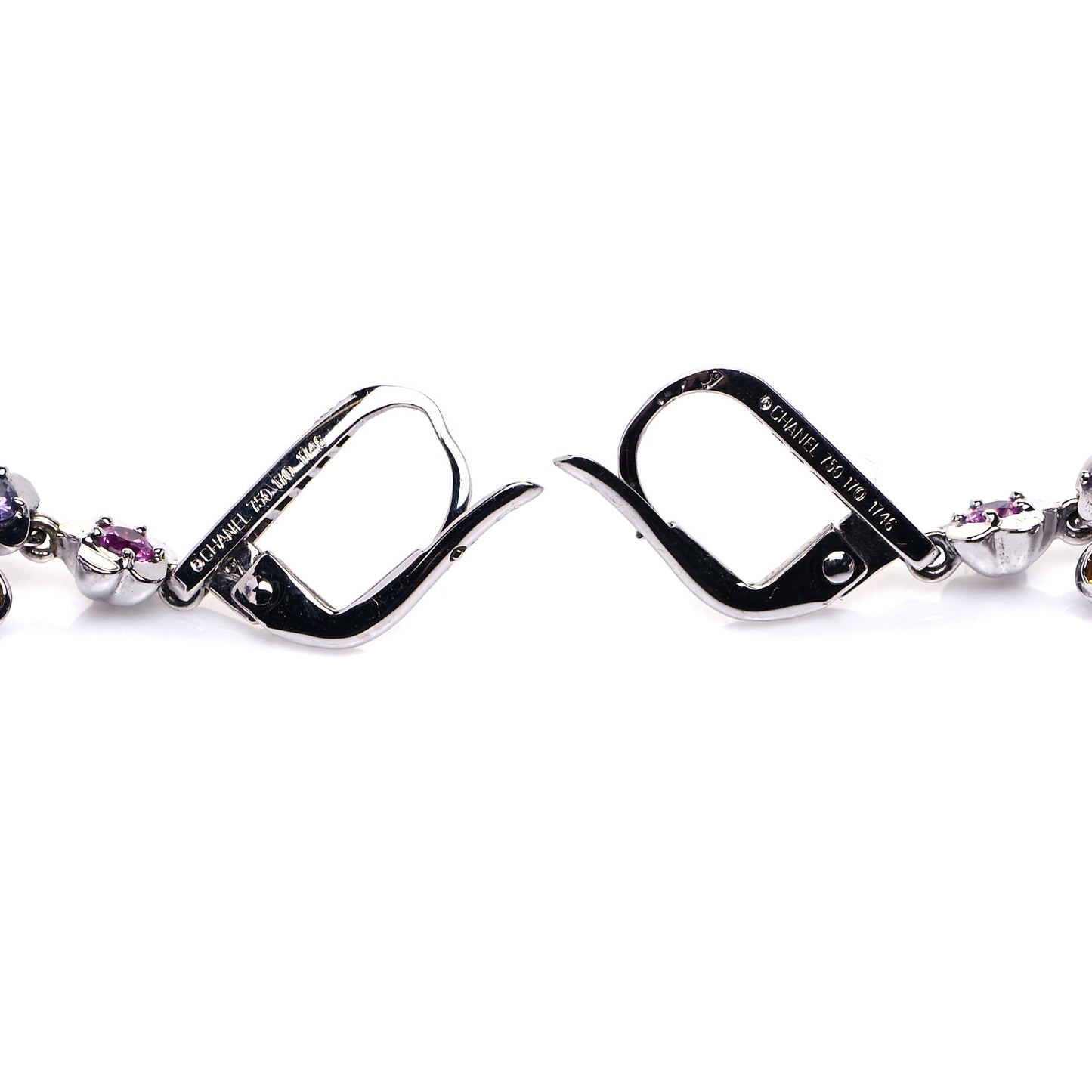 18K White Gold Diamond Gemstone Pearl Mademoiselle Drop Earrings