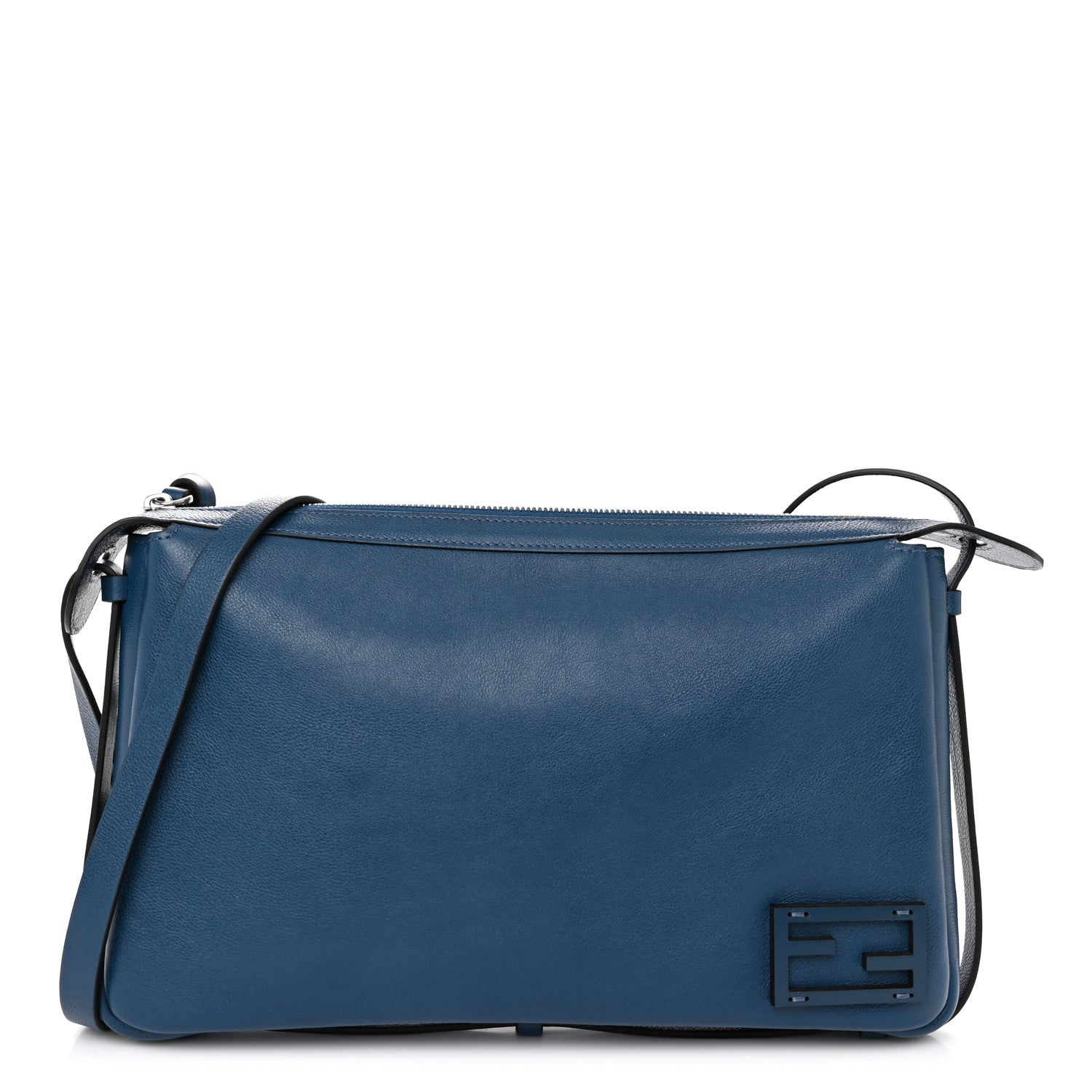 Fendi Vitello Medium Simply Fendi Shoulder Bag Blue 1 of 10
