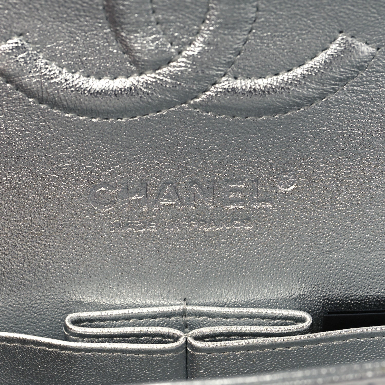 Chanel Metallic Lambskin Quilted Medium Double Flap Silver 10 of 19