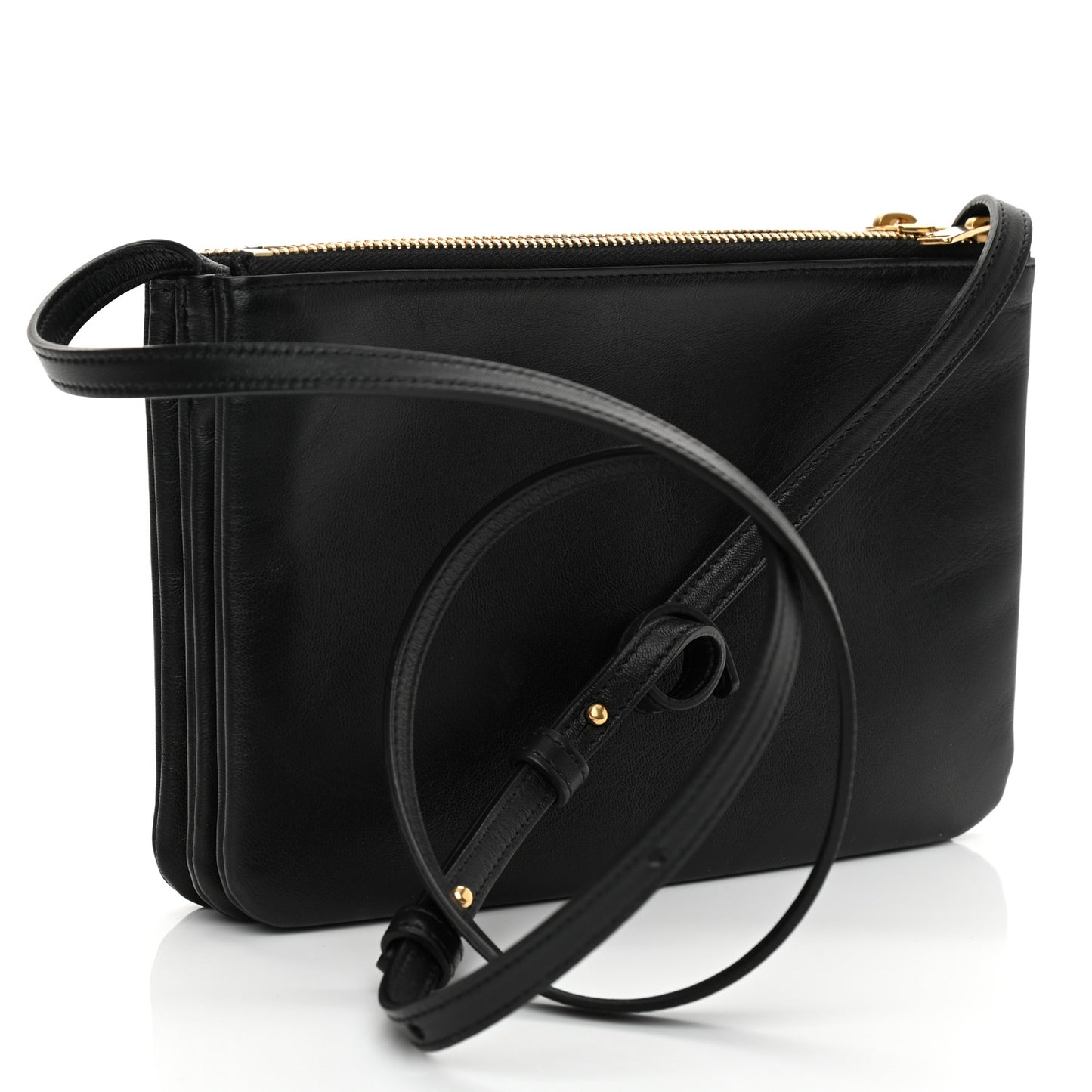Lambskin Small Trio Crossbody Bag Black
