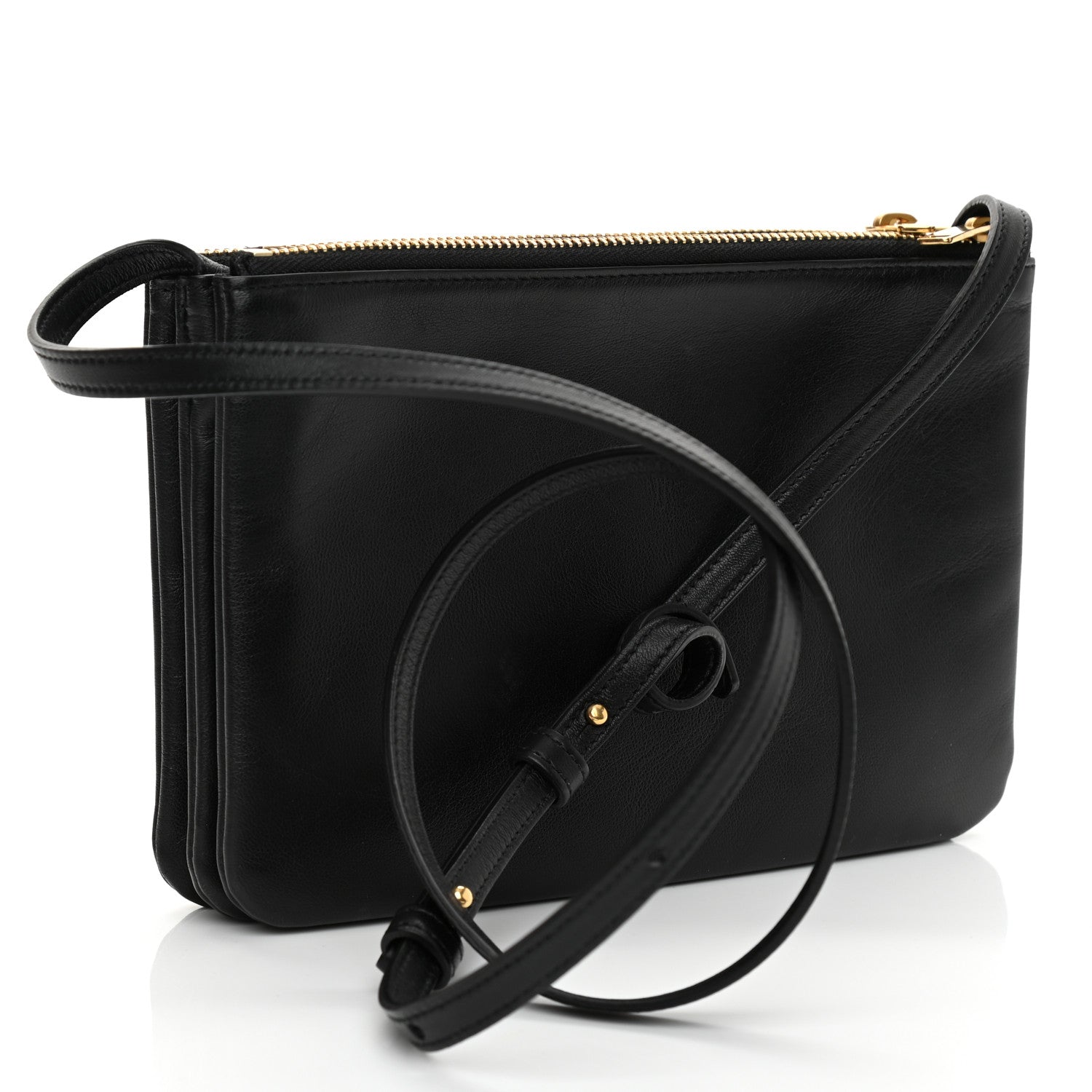 Celine Lambskin Small Trio Crossbody Bag Black 3 of 9