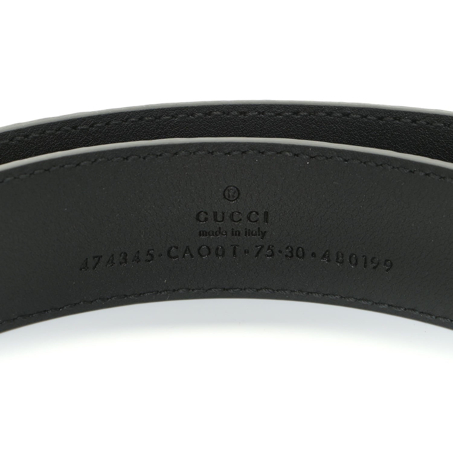 Gucci Calfskin Mens Interlocking G Belt 75 30 Black 3 of 4