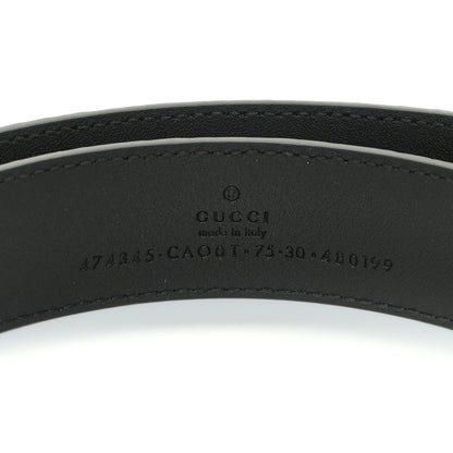 Gucci Calfskin Mens Interlocking G Belt 75 30 Black 3 of 4