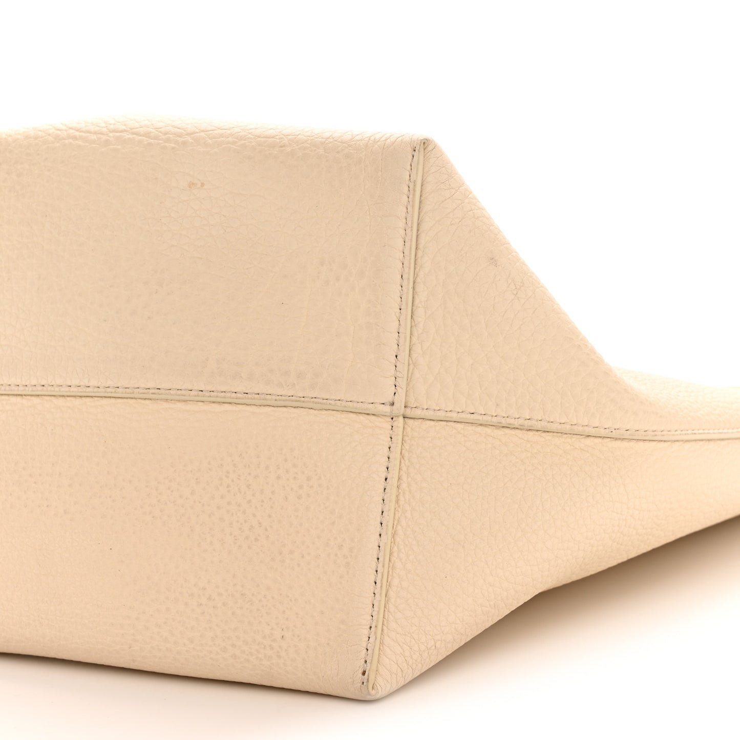 Grained Calfskin Medium N/S Park Tote Ivory