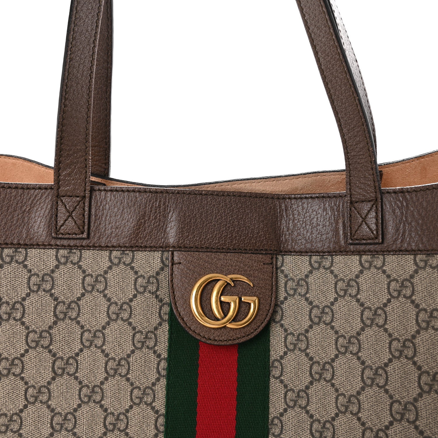 Gucci GG Supreme Monogram Web Ophidia Tote Brown 9 of 12