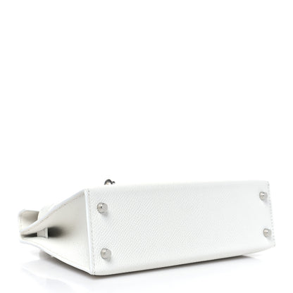 Hermes Epsom Mini Kelly Sellier 20 New White 4 of 10