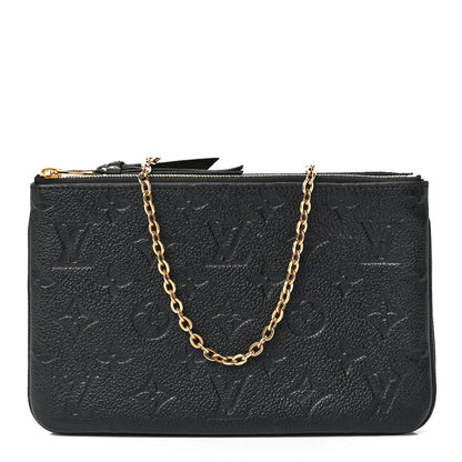 Louis Vuitton Empreinte Double Zip Pochette Black 1 of 11