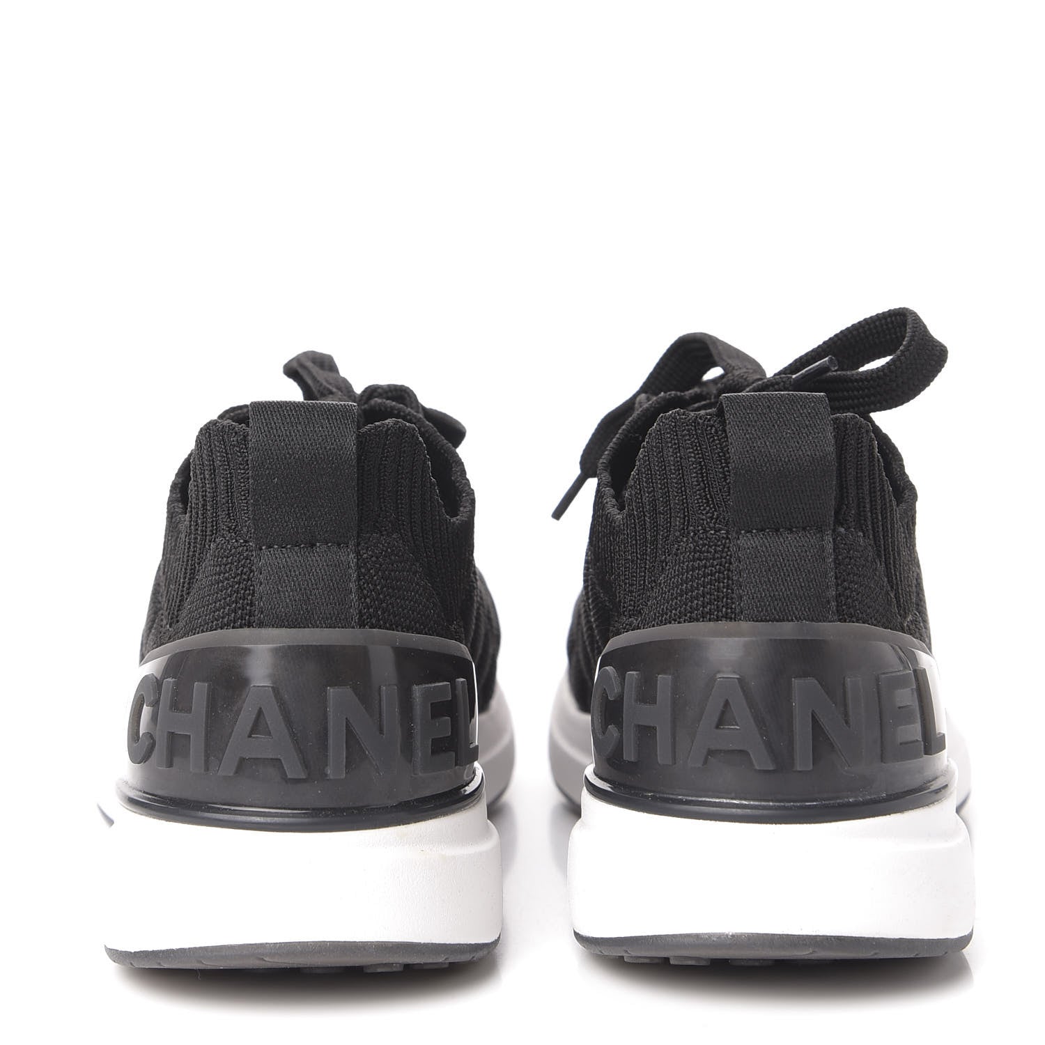 Chanel Mixed Fibers Quilted Womens CC Sneakers 35.5 Black 6 of 8