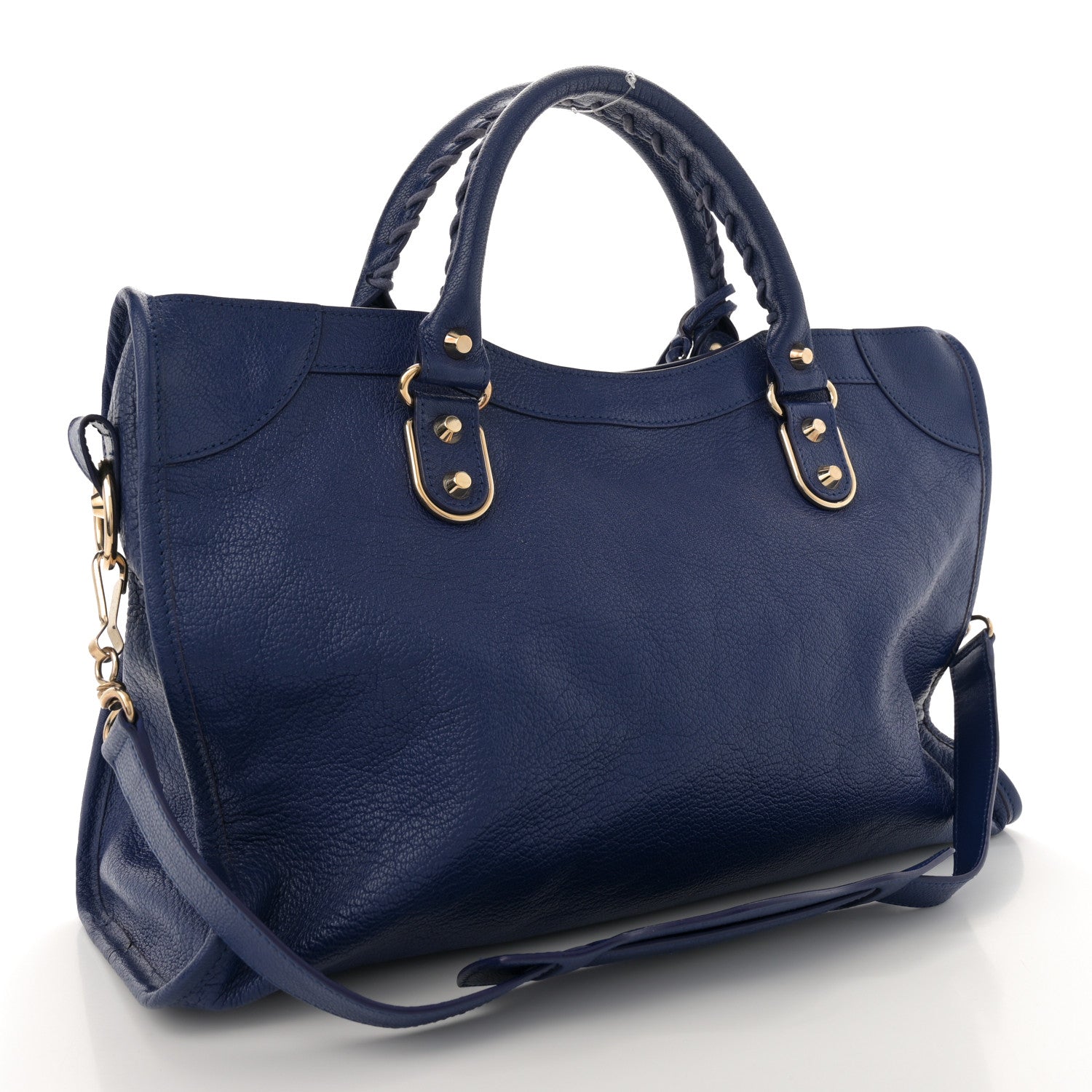 Balenciaga Chevre Gold Metallic Edge Hardware City Bleu Roi 4 of 14