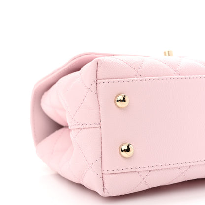 Chanel Caviar Quilted Mini Coco Handle Flap Light Pink 9 of 11