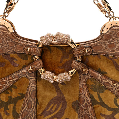 Gucci Velvet Alligator Tom Ford Jeweled Dragon Shoulder Bag Gold 8 of 10
