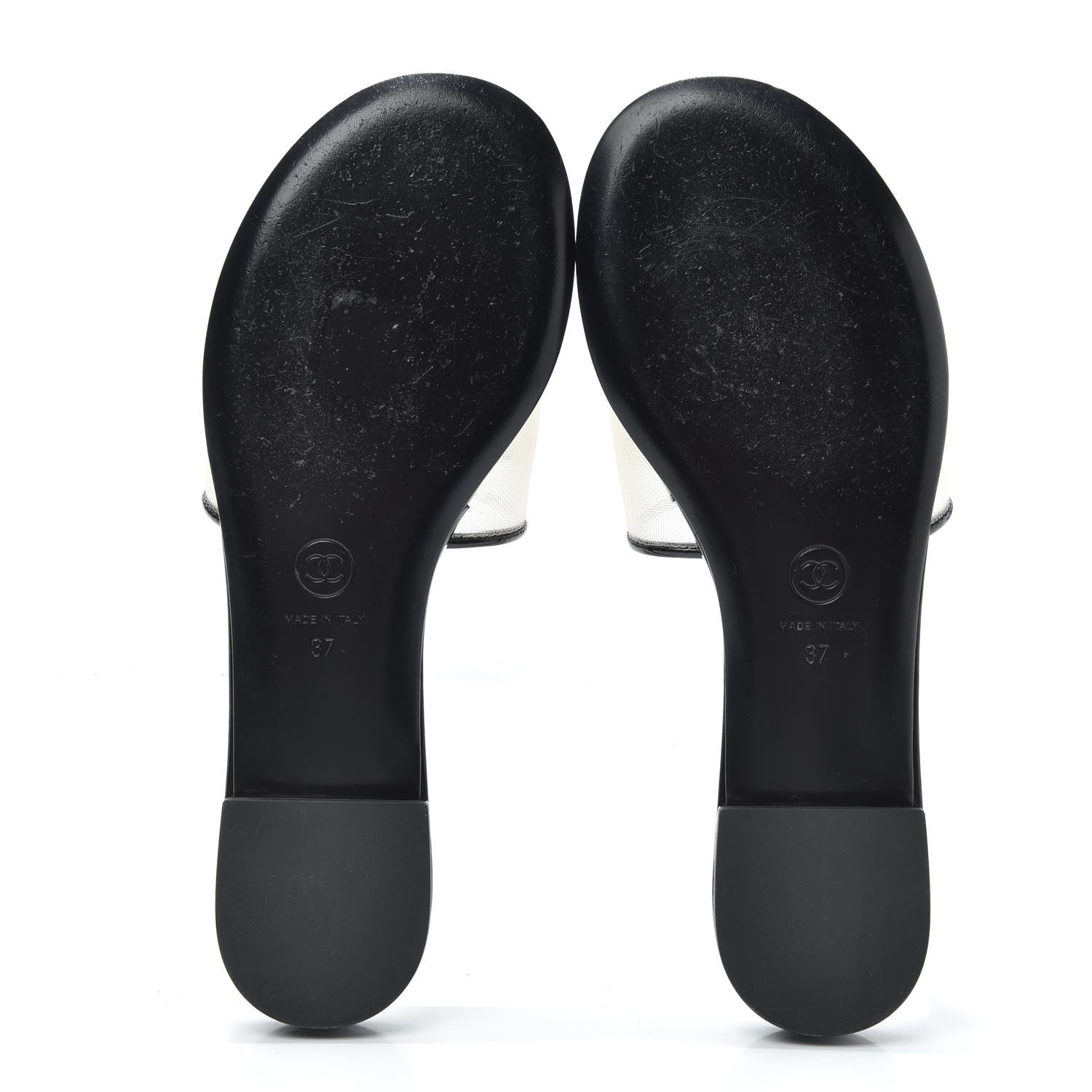 Chanel Mesh Patent Calfskin CC Sandal Mule 37 Black 7 of 7