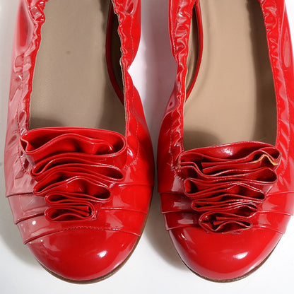 Valentino Garavani Patent Ballet Flats 40 Red 9 of 9