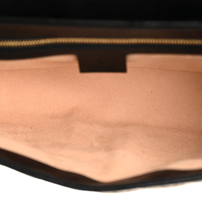 Gucci Monogram Matelasse Diagonal Small GG Marmont Shoulder Bag Beige Black 5 of 10