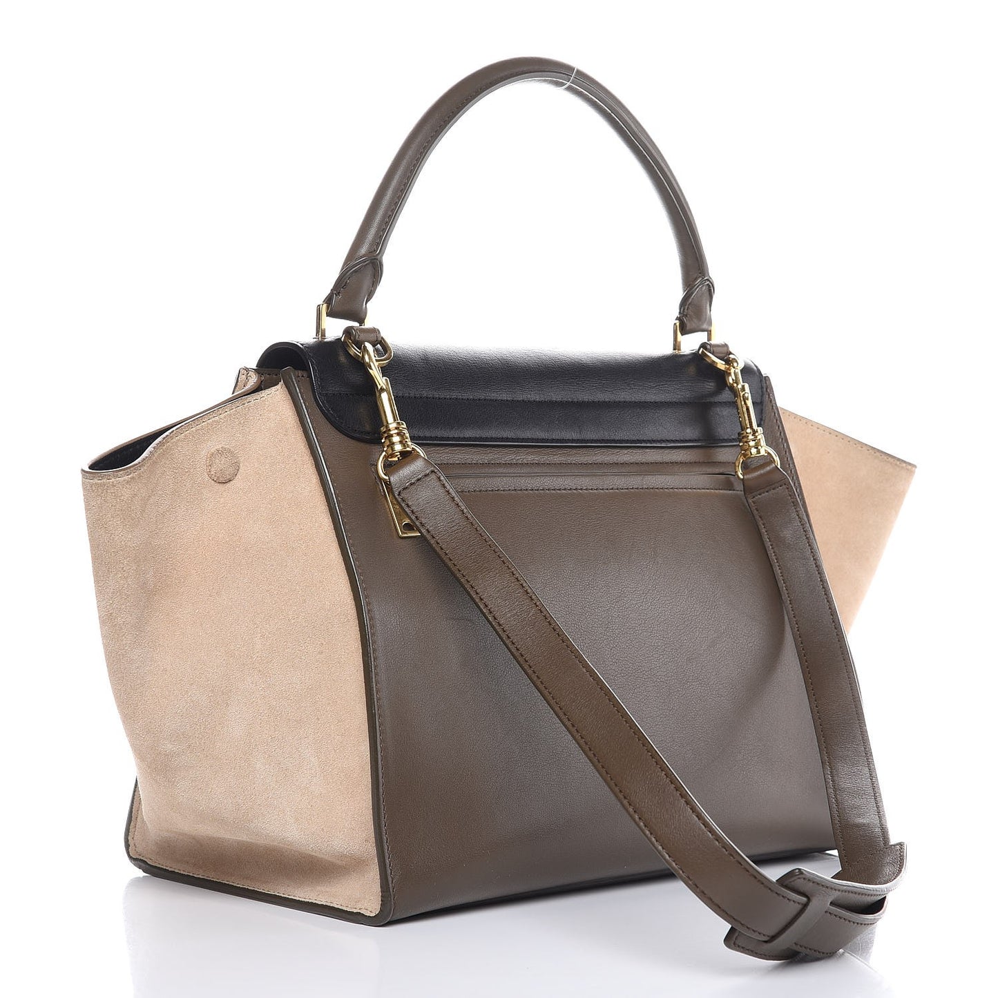 Smooth Calfskin Suede Medium Tri-color Trapeze