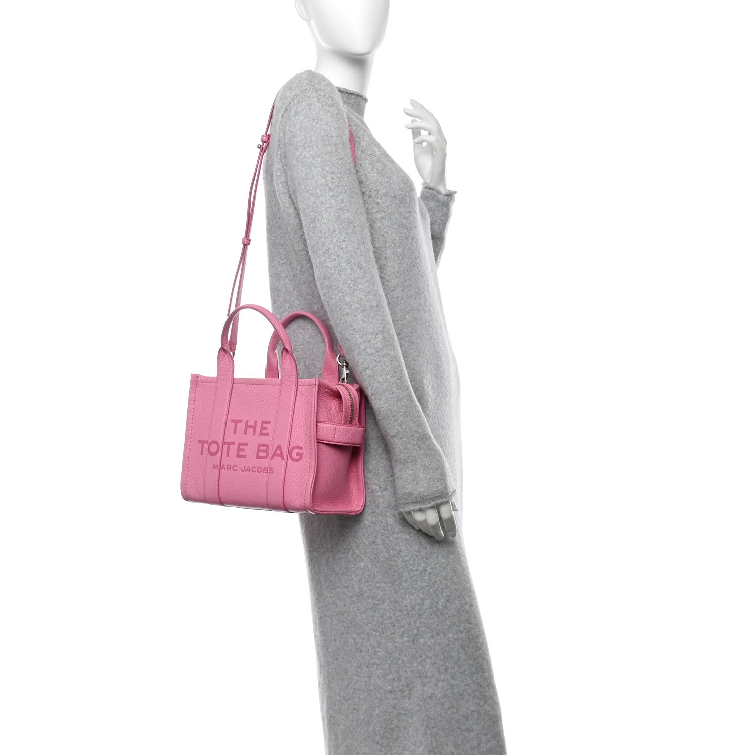 Marc Jacobs Grained Calfskin Small The Tote Bag Candy Pink 2 of 12
