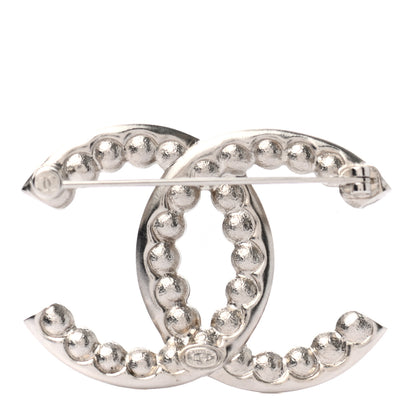 Chanel Pearl Crystal CC Brooch Silver 3 of 5