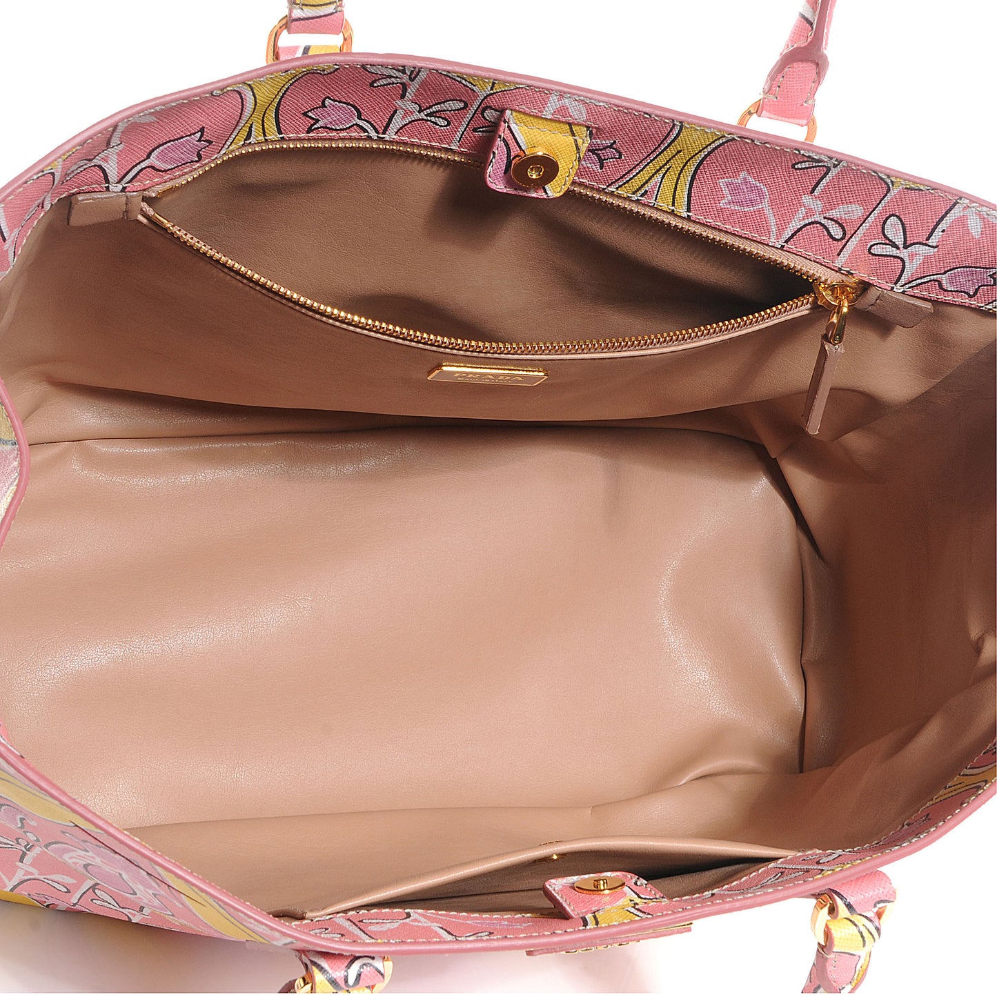 Saffiano Floral Print Large Tote Begonia