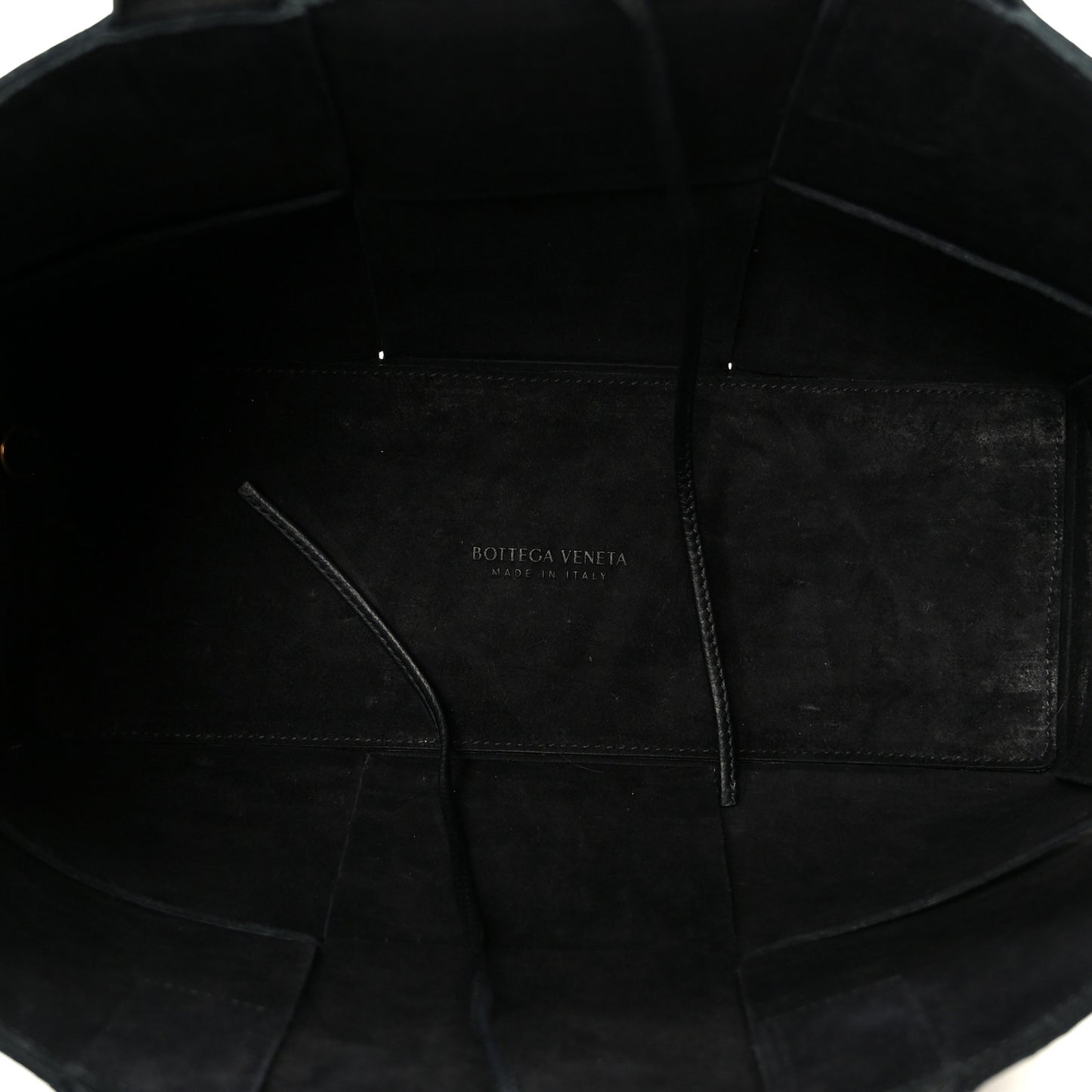 Grained Calfskin Intrecciato Small Arco Tote Black