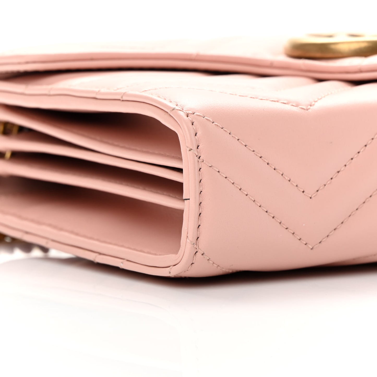 Calfskin Matelasse GG Marmont Chain Wallet Perfect Pink