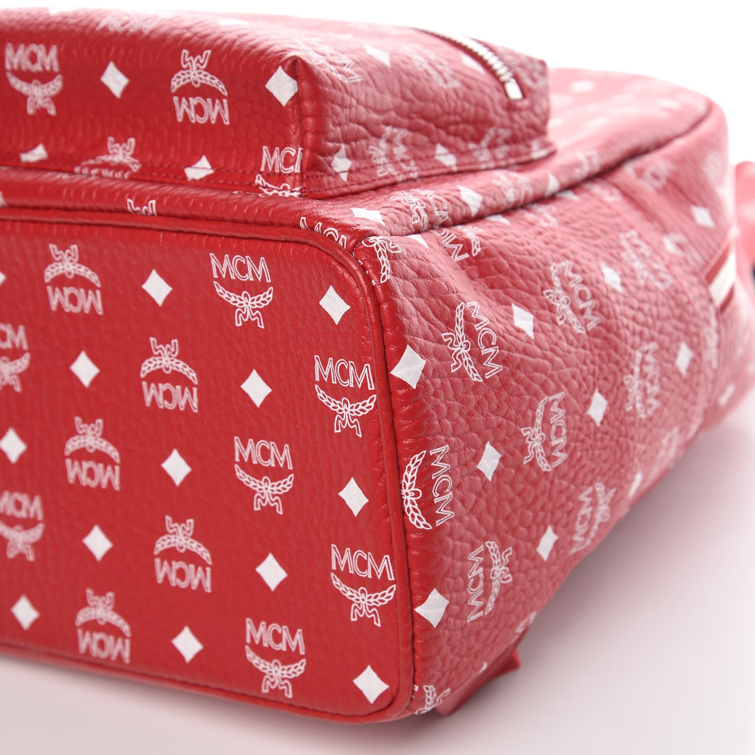 MCM Visetos Medium Stark Backpack Red White 12 of 13