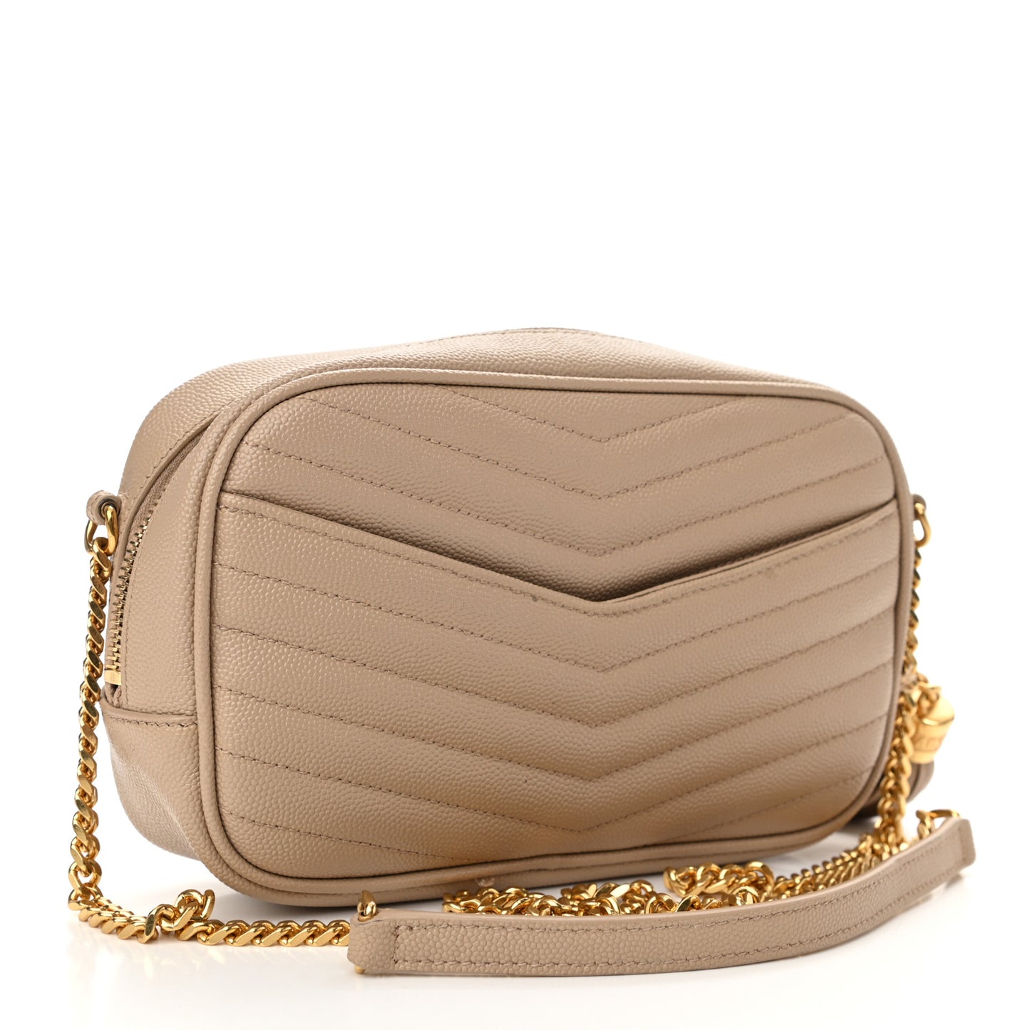 Grain De Poudre Matelasse Monogram Mini Lou Camera Bag Dark Beige