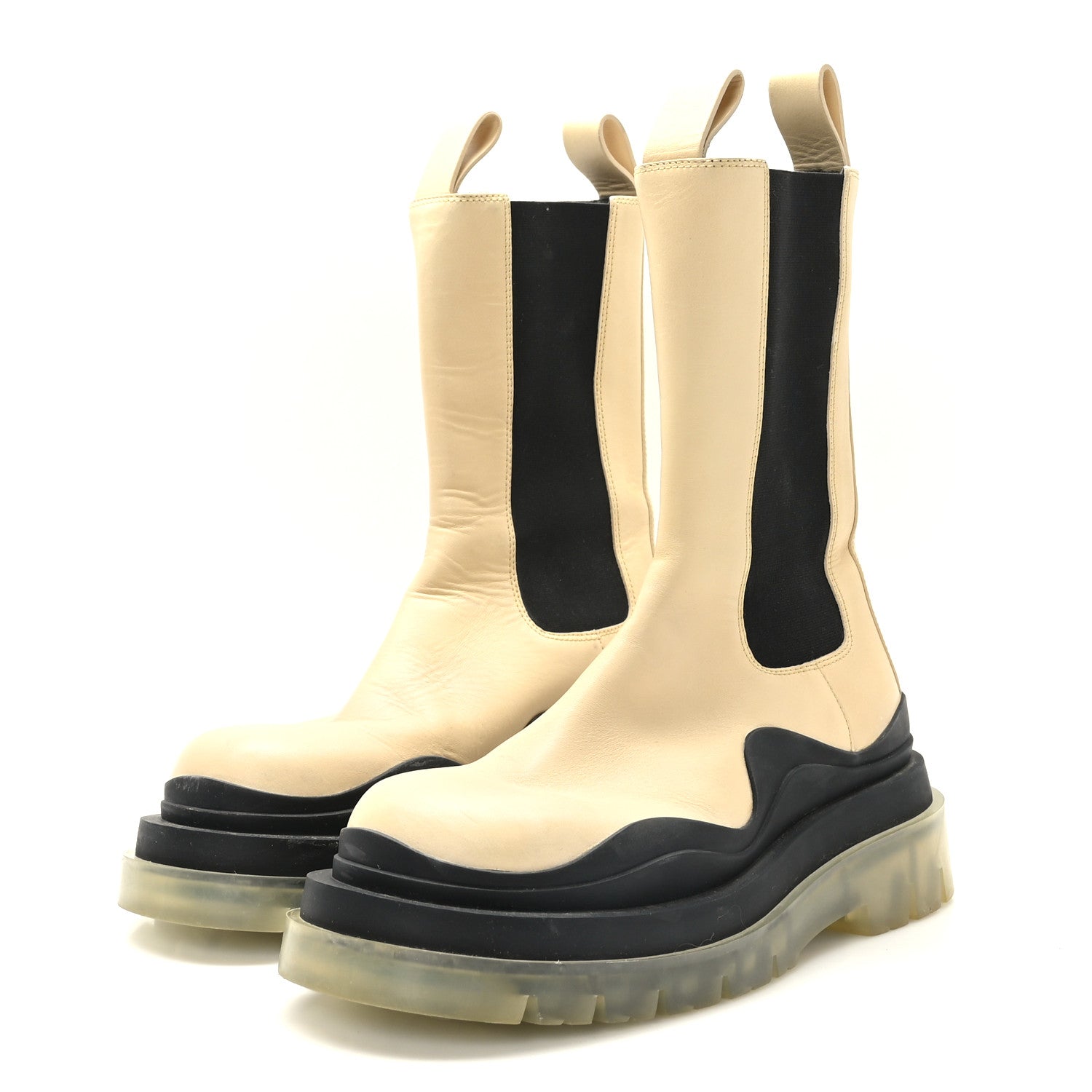 Bottega Veneta Calfskin The Tire Chelsea Boots 37 Wax Black Transparent 3 of 8