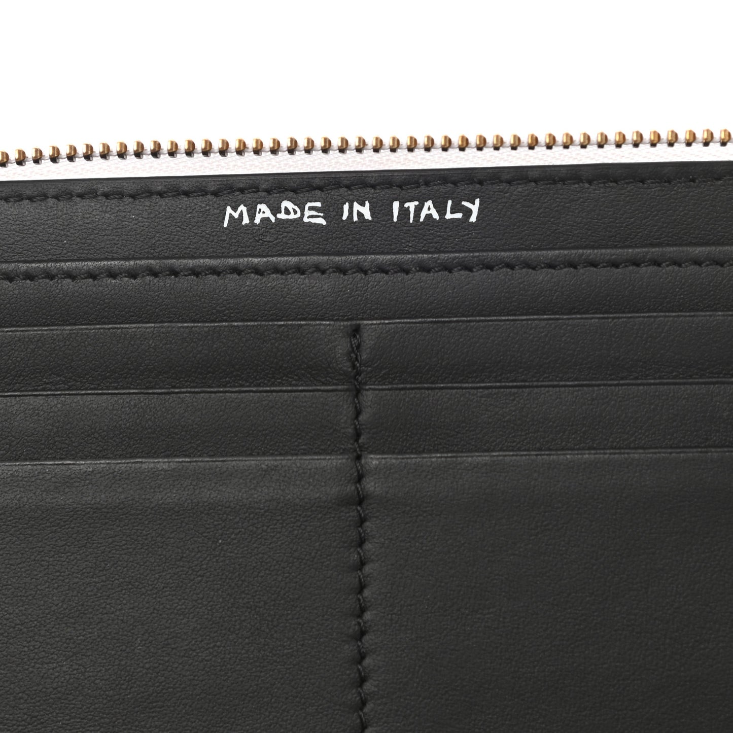 Calfskin Print Zip Around Wallet Multicolor White