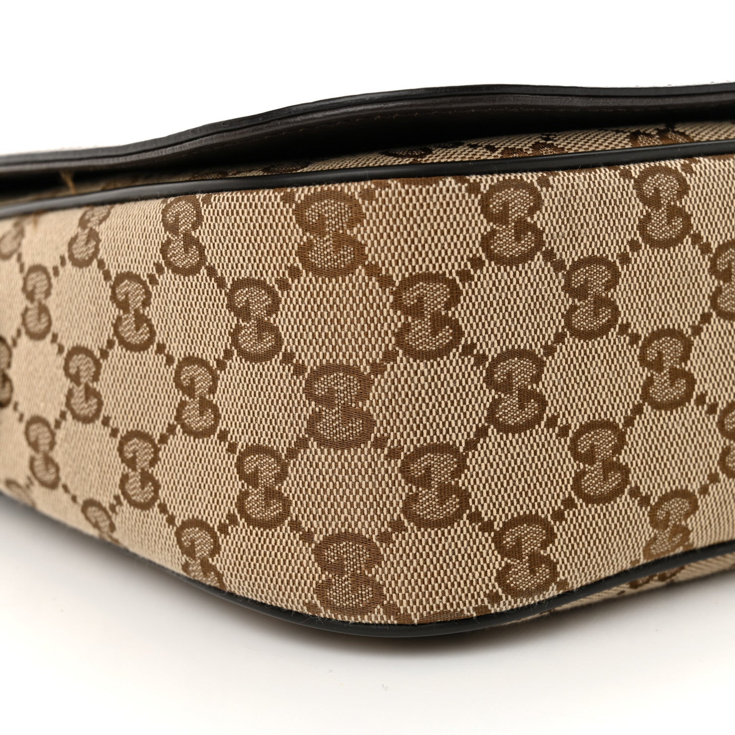 Gucci Monogram Flap Messenger Bag Beige Dark Brown 9 of 13