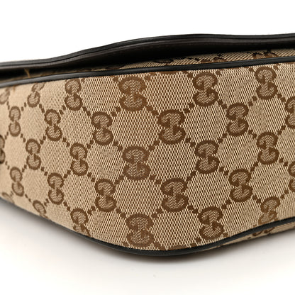 Gucci Monogram Flap Messenger Bag Beige Dark Brown 9 of 13