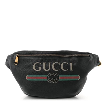Gucci Grained Calfskin Logo Belt Bag Black 1 of 10