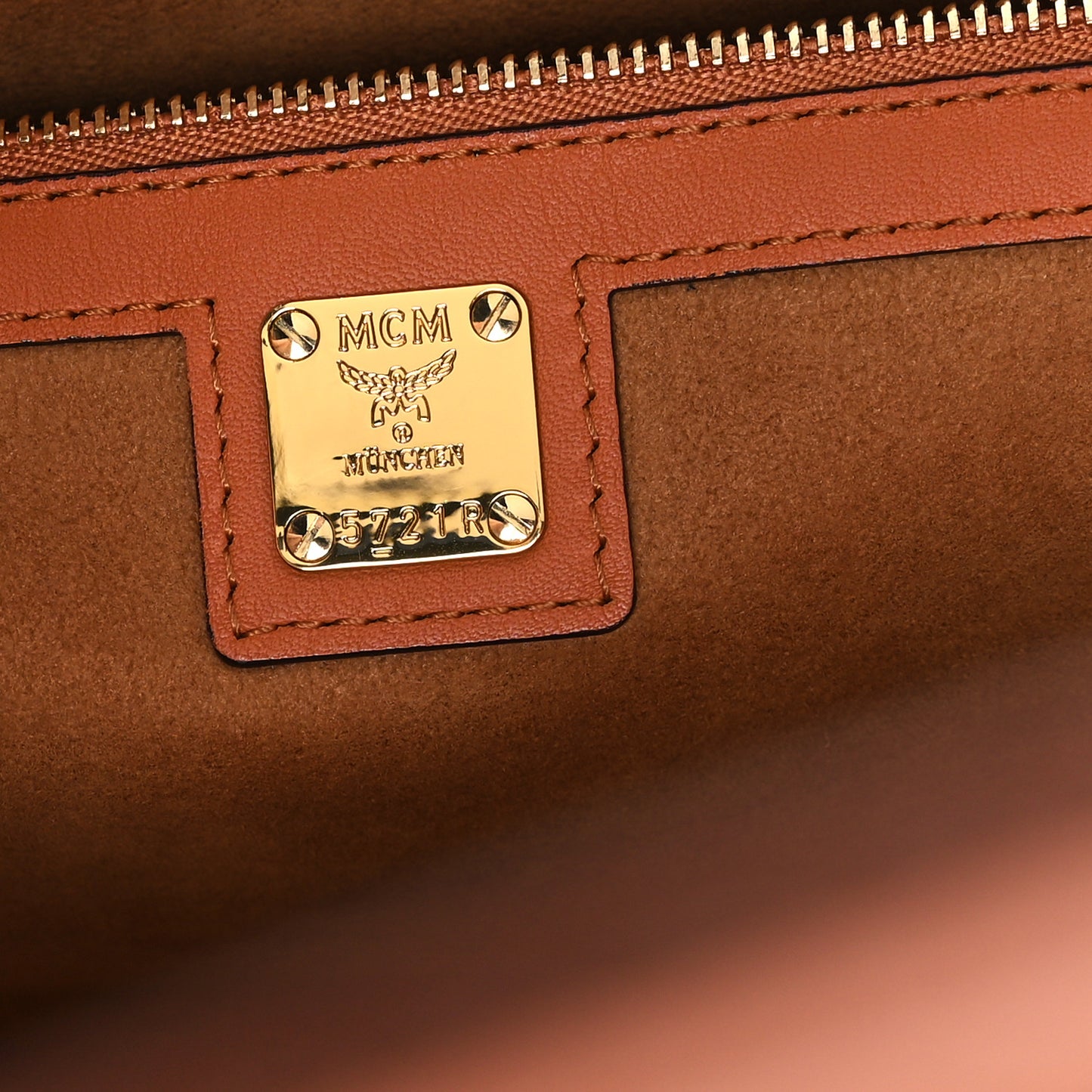 Calfskin Large Munchen Tote Cognac