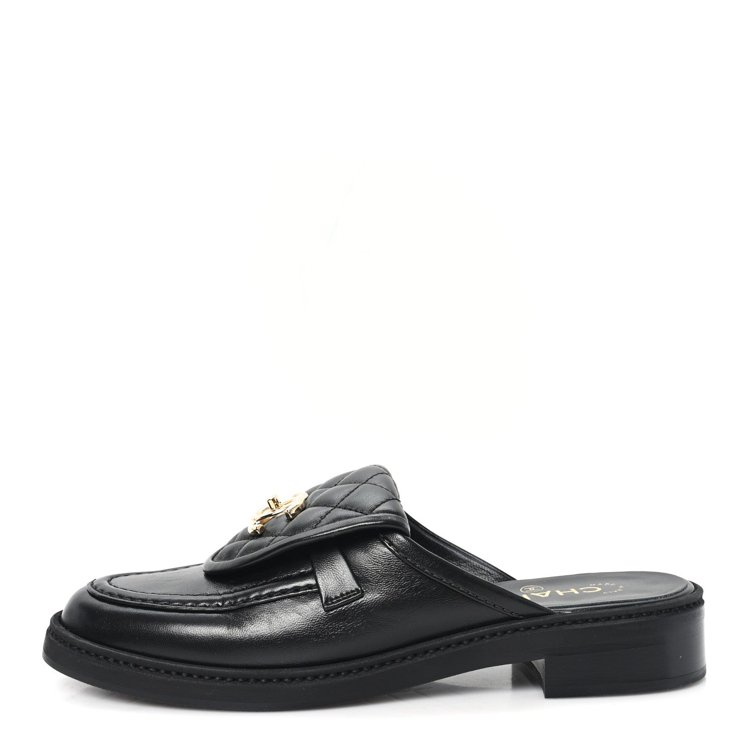 Chanel Lambskin Quilted CC Turnlock Mules 38 Black 1 of 10