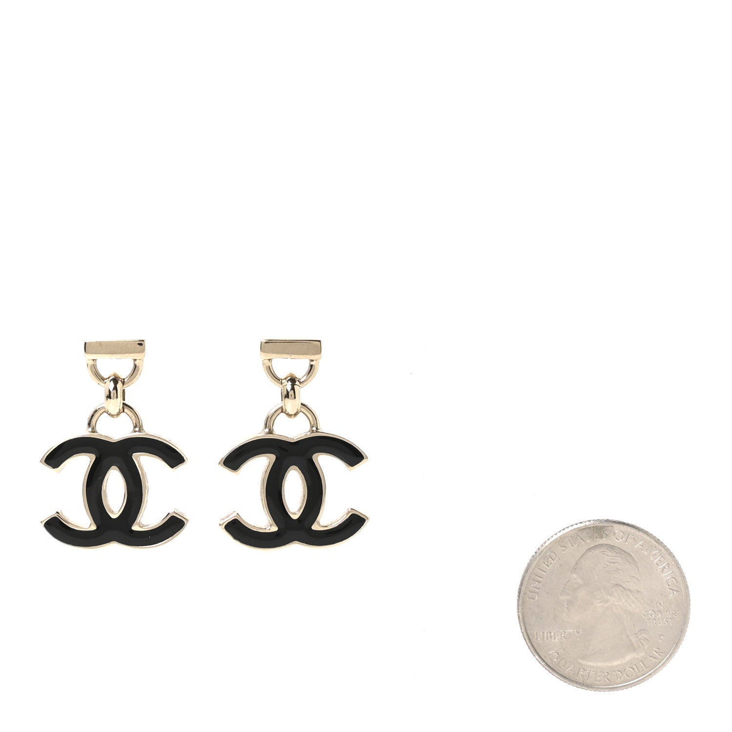 Chanel Enamel CC Drop Earrings Black 2 of 5