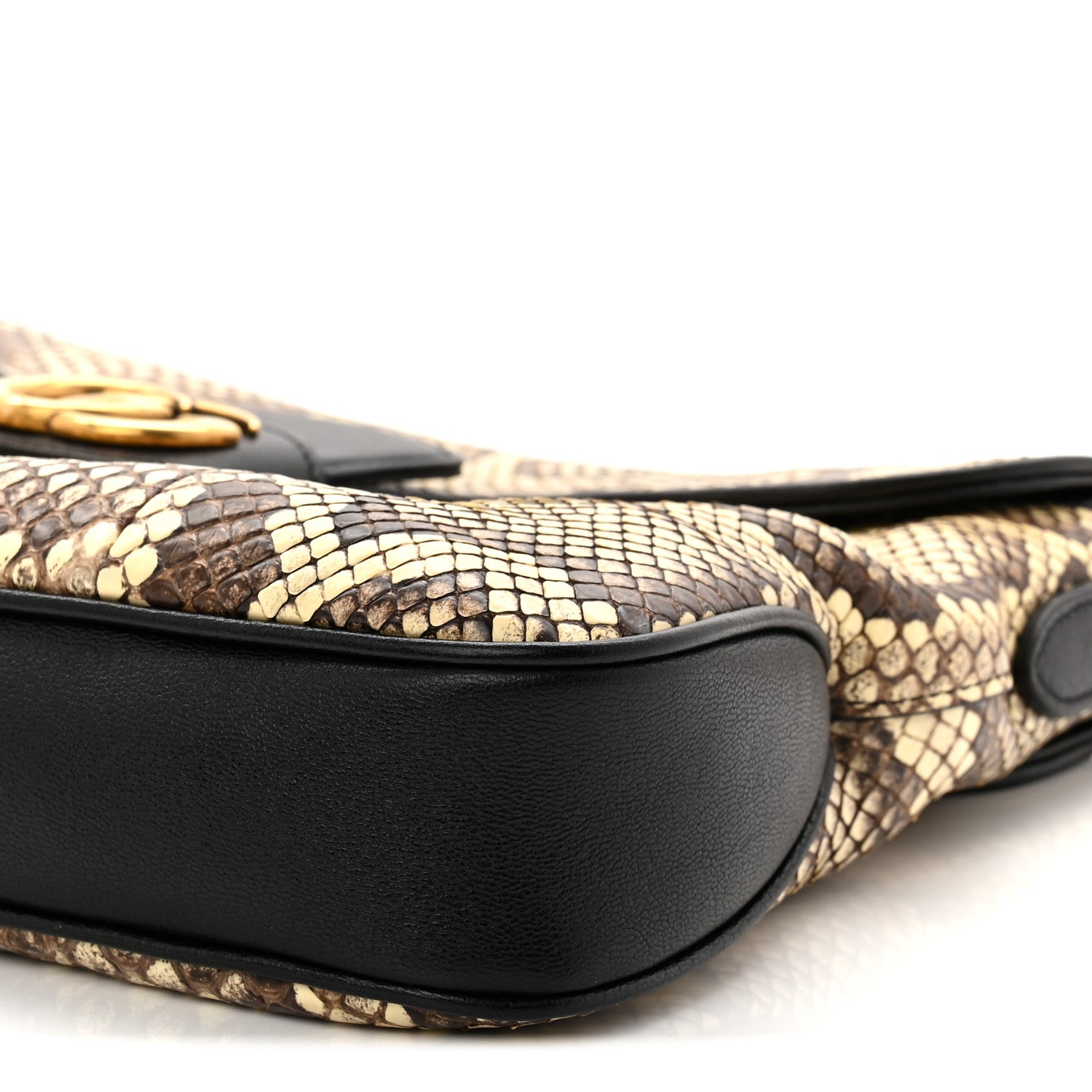 Gucci New Sakai Snakeskin Lux Medium Dahlia Messenger Shoulder Bag Beige Black 10 of 11