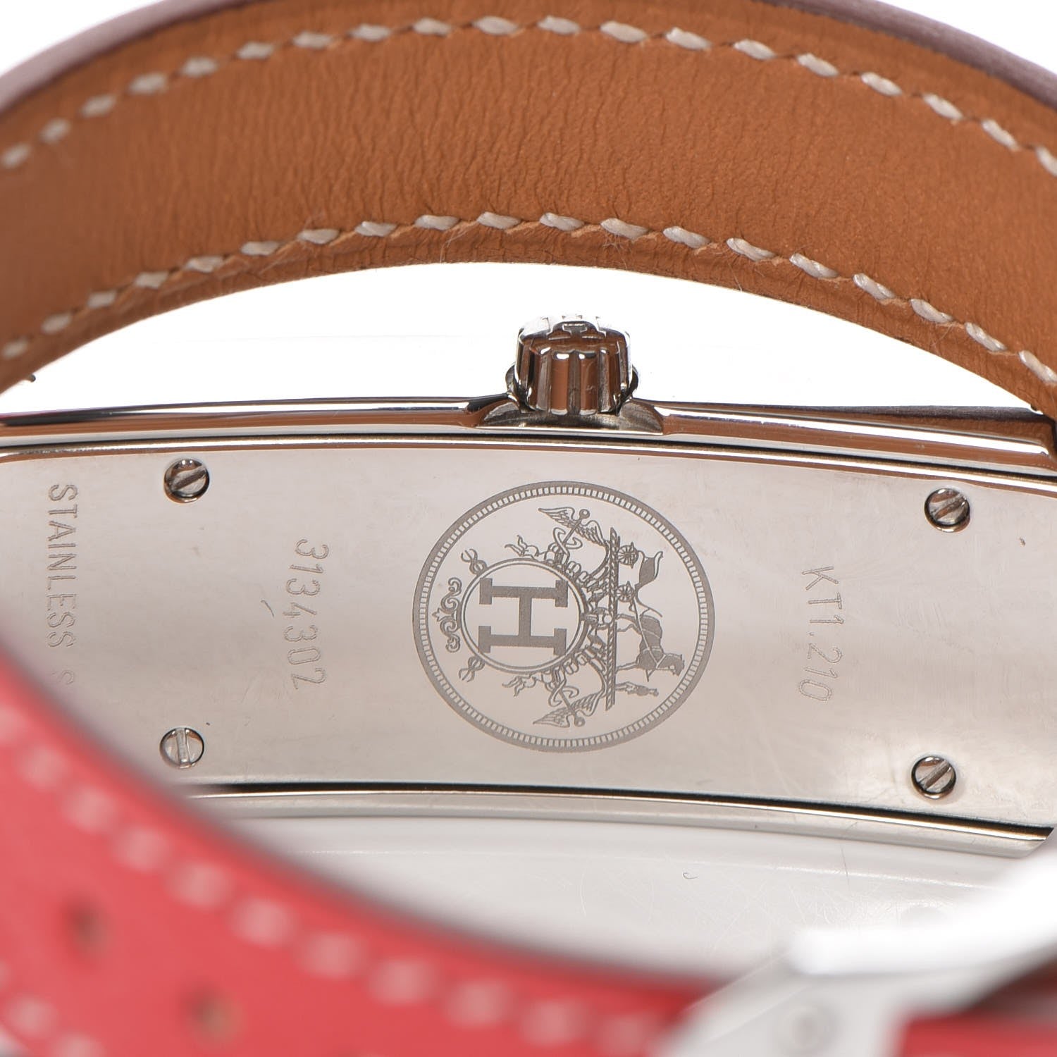 Hermes Stainless Steel Chevre Mysore 15mm Kelly II Double Tour Quartz Watch Bougainvillea 3 of 9