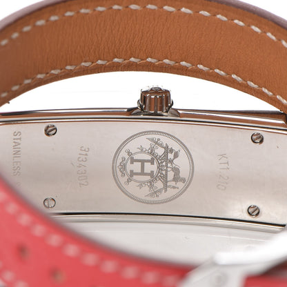 Hermes Stainless Steel Chevre Mysore 15mm Kelly II Double Tour Quartz Watch Bougainvillea 3 of 9
