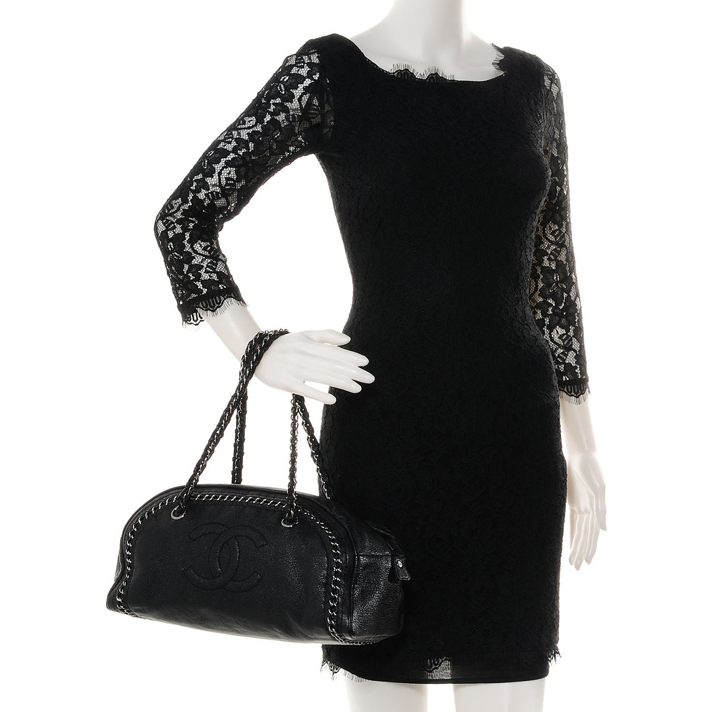 Luxe Ligne Medium Bowler Tote Black