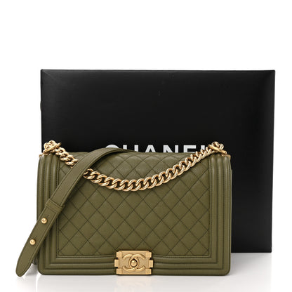 Chanel Caviar Quilted New Medium Boy Flap Khaki 11 of 11