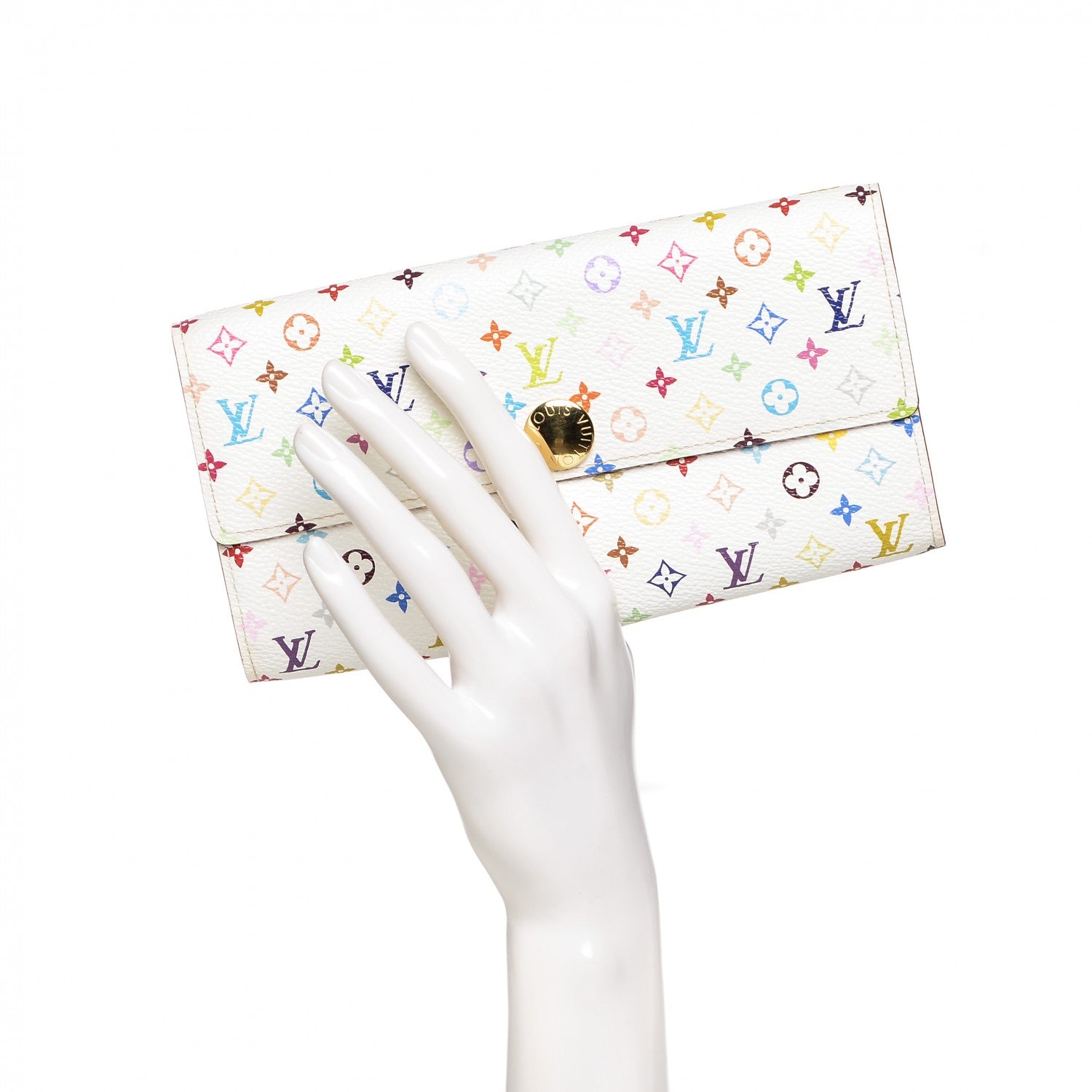 Louis Vuitton Multicolor Sarah Wallet White Anie 2 of 6