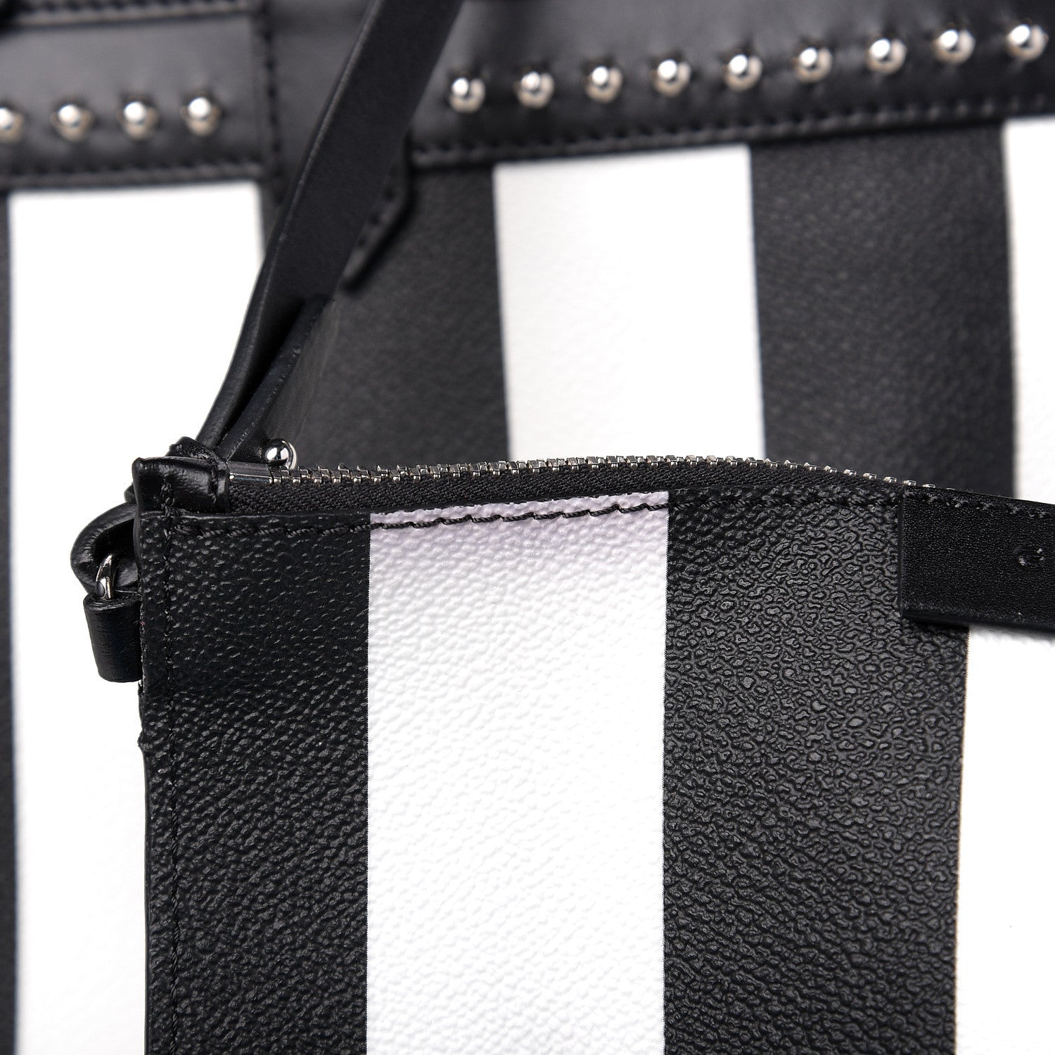 Givenchy Coated Canvas Striped Large Antigona Tote Black White 7 of 15