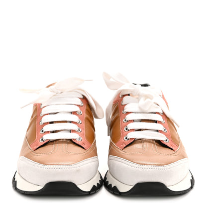 Hermes Calfskin Suede Womens Trail Sneakers 37 Multicolor 3 of 10