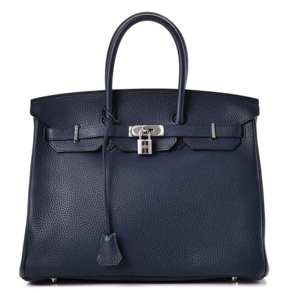 Hermes Taurillon Clemence Birkin 35 Bleu Saphir 1 of 38
